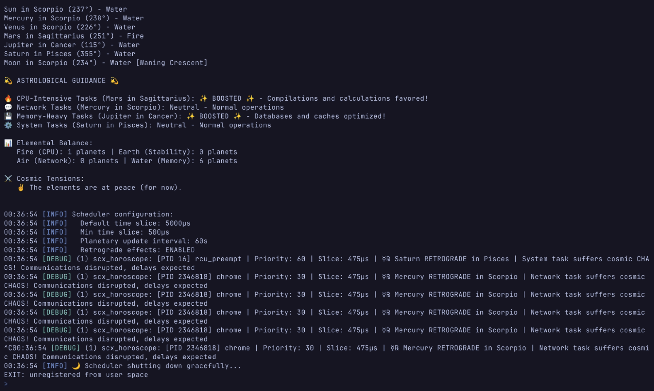 红帽 Linux 工程师开发“占星术” CPU 调度器：scx_horoscope