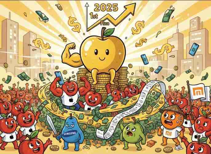 果粉购买力认证！苹果2025手机市佔夺冠稳坐龙头 傲视三星及小米