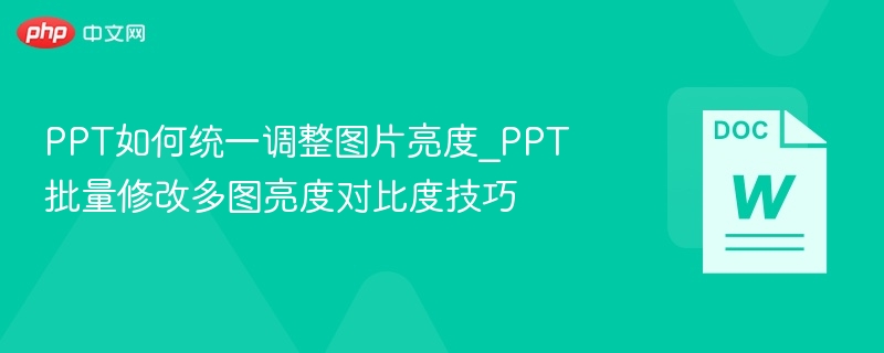 PPT如何统一调整图片亮度_PPT批量修改多图亮度对比度技巧