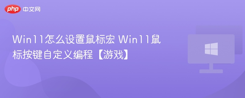 Win11怎么设置鼠标宏 Win11鼠标按键自定义编程【游戏】