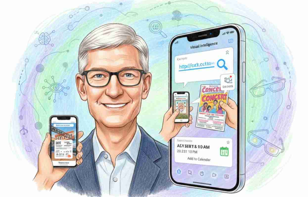 截图秒变连结、注记行事曆 库克钦点「视觉智慧」成苹果AI人气王