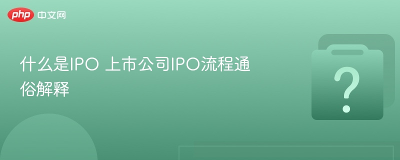 什么是IPO 上市公司IPO流程通俗解释