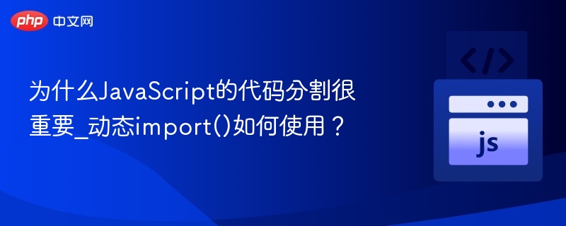 为什么JavaScript的代码分割很重要_动态import()如何使用?