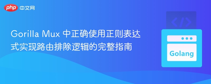 Gorilla Mux 中正确使用正则表达式实现路由排除逻辑的完整指南
