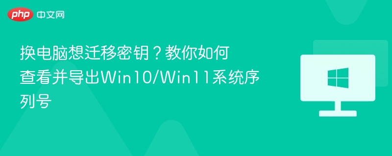 换电脑想迁移密钥?教你如何查看并导出Win10/Win11系统序列号