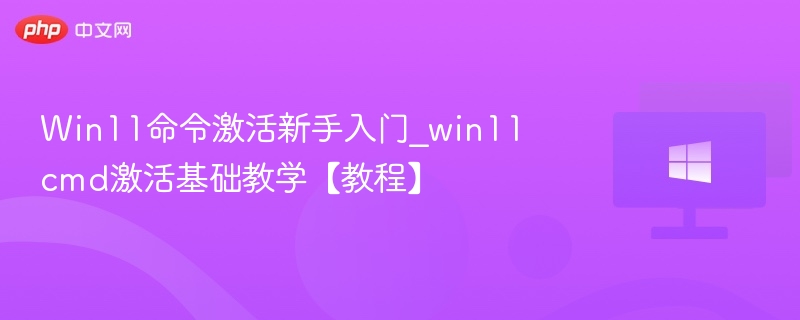 Win11命令激活新手入门_win11cmd激活基础教学【教程】