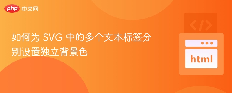 如何为 SVG 中的多个文本标签分别设置独立背景色
