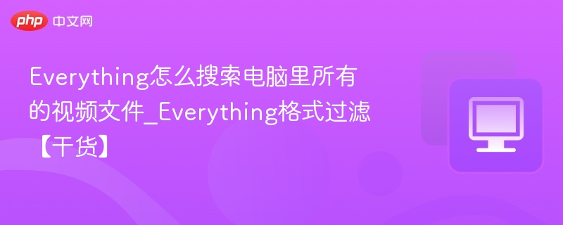 Everything怎么搜索电脑里所有的视频文件_Everything格式过滤【干货】