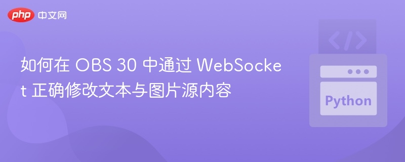 如何在 OBS 30 中通过 WebSocket 正确修改文本与图片源内容
