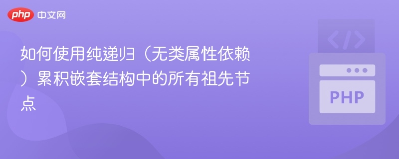 如何使用纯递归（无类属性依赖）累积嵌套结构中的所有祖先节点
