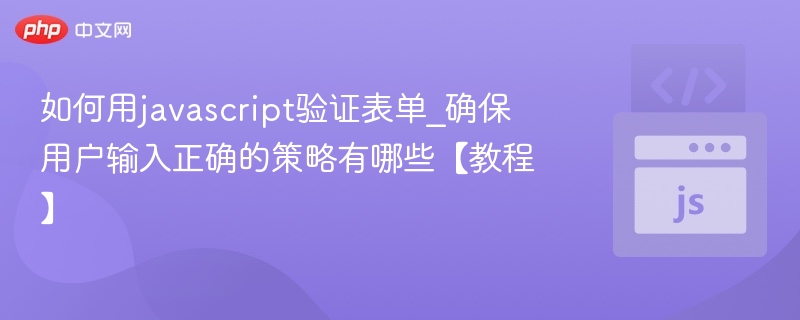 如何用javascript验证表单_确保用户输入正确的策略有哪些【教程】