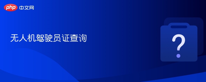 无人机驾驶员证查询