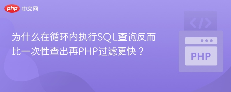 为什么在循环内执行SQL查询反而比一次性查出再PHP过滤更快？
