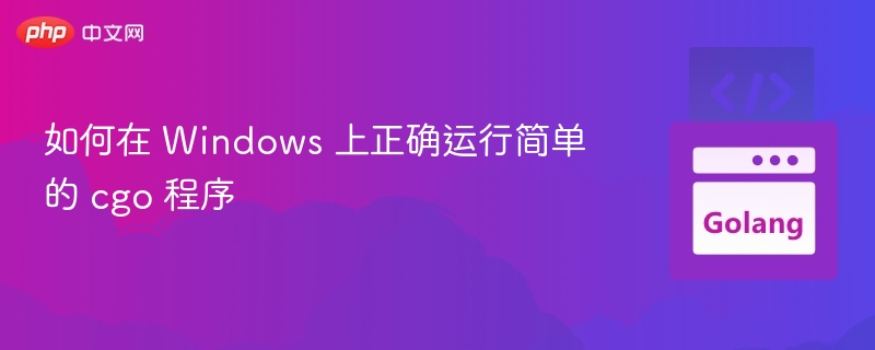 如何在 Windows 上正确运行简单的 cgo 程序