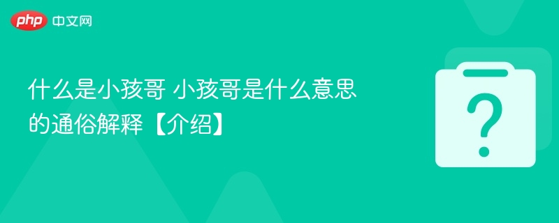 什么是小孩哥 小孩哥是什么意思的通俗解释【介绍】