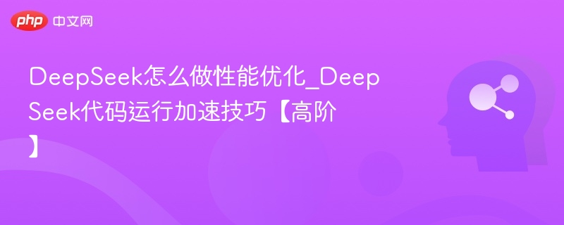 DeepSeek怎么做性能优化_DeepSeek代码运行加速技巧【高阶】