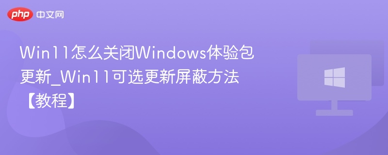 Win11怎么关闭Windows体验包更新_Win11可选更新屏蔽方法【教程】