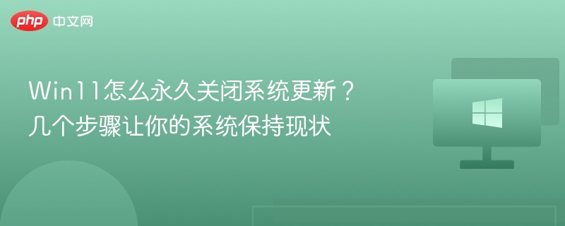 Win11怎么永久关闭系统更新?几个步骤让你的系统保持现状