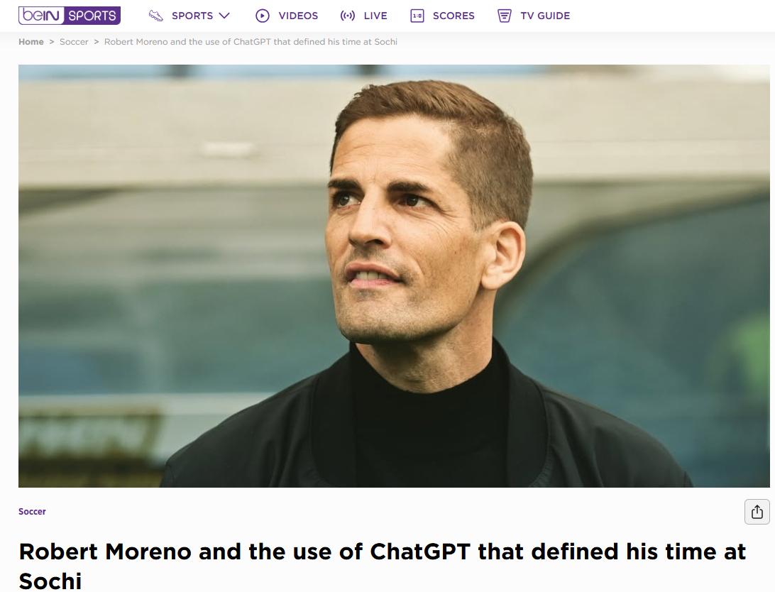 前索契主帅因过度依赖 ChatGPT 做决策被解雇