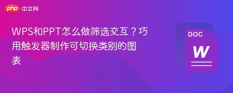 WPS和PPT怎么做筛选交互?巧用触发器制作可切换类别的图表