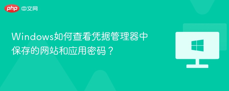 Windows如何查看凭据管理器中保存的网站和应用密码？