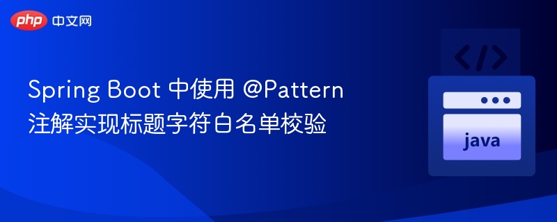 Spring Boot 中使用 @Pattern 注解实现标题字符白名单校验

