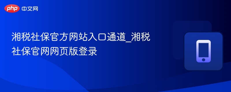 湘税社保官方网站入口通道_湘税社保官网网页版登录