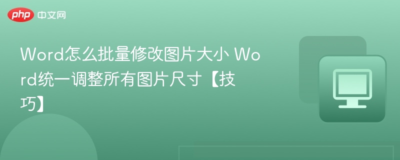 Word怎么批量修改图片大小 Word统一调整所有图片尺寸【技巧】