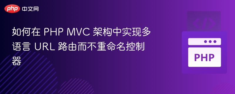 如何在 PHP MVC 架构中实现多语言 URL 路由而不重命名控制器
