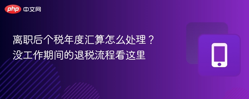 离职后个税年度汇算怎么处理?没工作期间的退税流程看这里