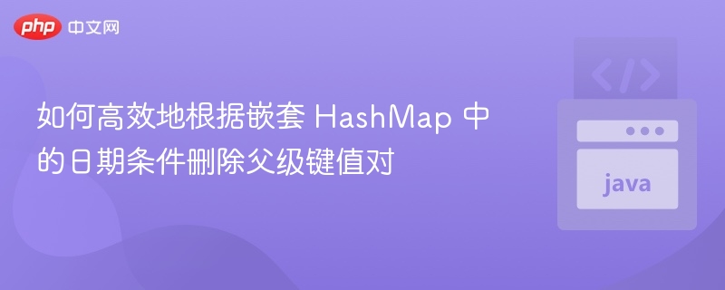 如何高效地根据嵌套 HashMap 中的日期条件删除父级键值对
