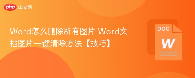 Word怎么删除所有图片 Word文档图片一键清除方法【技巧】