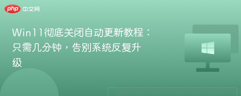 Win11彻底关闭自动更新教程：只需几分钟，告别系统反复升级