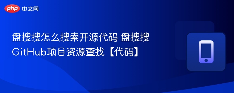 盘搜搜怎么搜索开源代码 盘搜搜GitHub项目资源查找【代码】