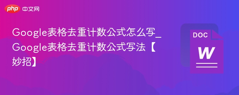 Google表格去重计数公式怎么写_Google表格去重计数公式写法【妙招】