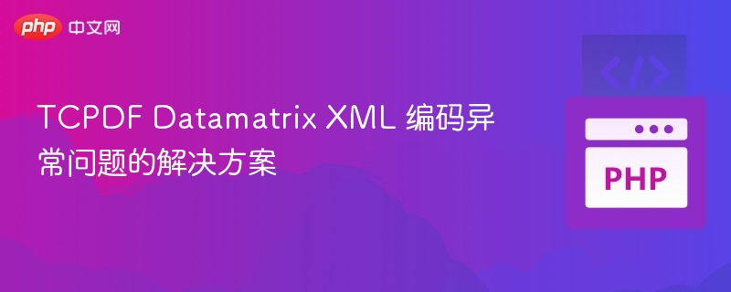 TCPDF Datamatrix XML 编码异常问题的解决方案
