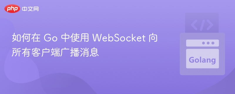 如何在 Go 中使用 WebSocket 向所有客户端广播消息
