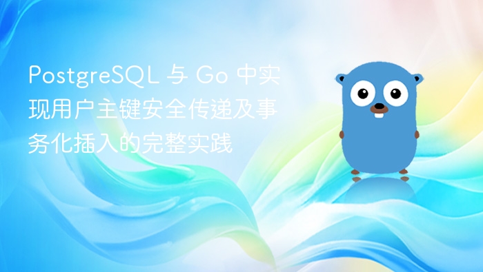 PostgreSQL 与 Go 中实现用户主键安全传递及事务化插入的完整实践
