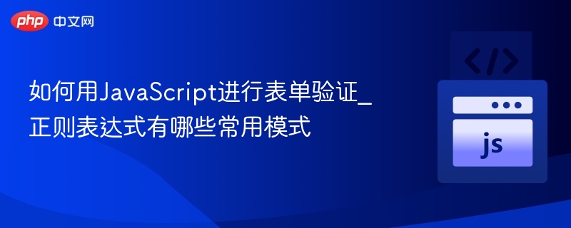 如何用JavaScript进行表单验证_正则表达式有哪些常用模式