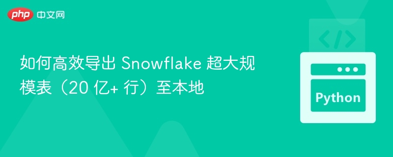 如何高效导出 Snowflake 超大规模表（20 亿+ 行）至本地
