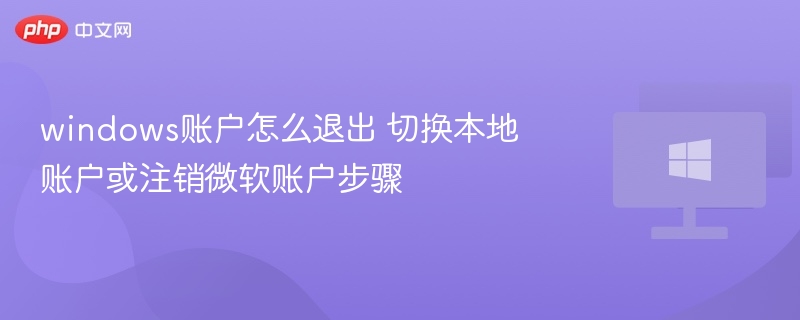 windows账户怎么退出 切换本地账户或注销微软账户步骤