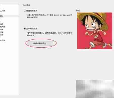 Skype for Business 更改头像方法