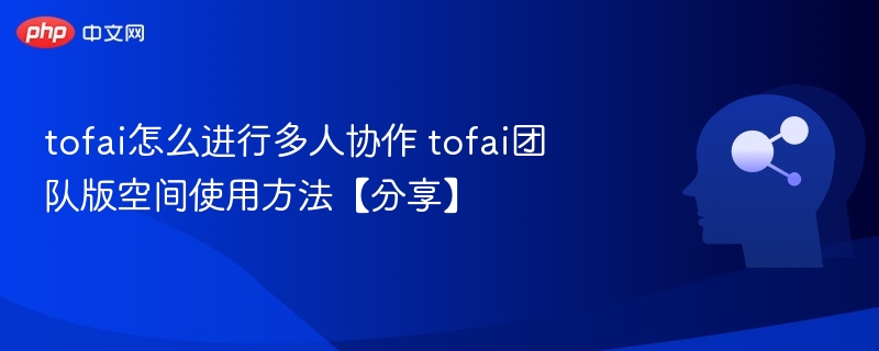 tofai怎么进行多人协作 tofai团队版空间使用方法【分享】