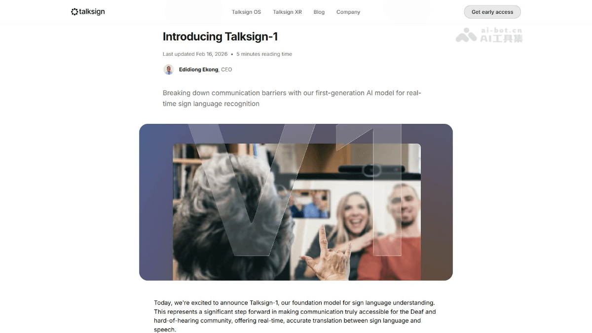 Talksign-1— Talksign推出的AI实时美式手语翻译模型