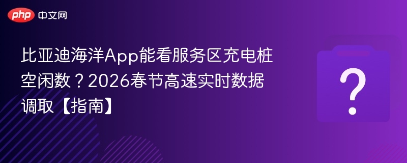 比亚迪海洋App能看服务区充电桩空闲数？2026春节高速实时数据调取【指南】