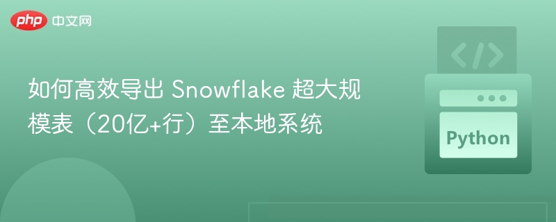 如何高效导出 Snowflake 超大规模表（20亿+行）至本地系统
