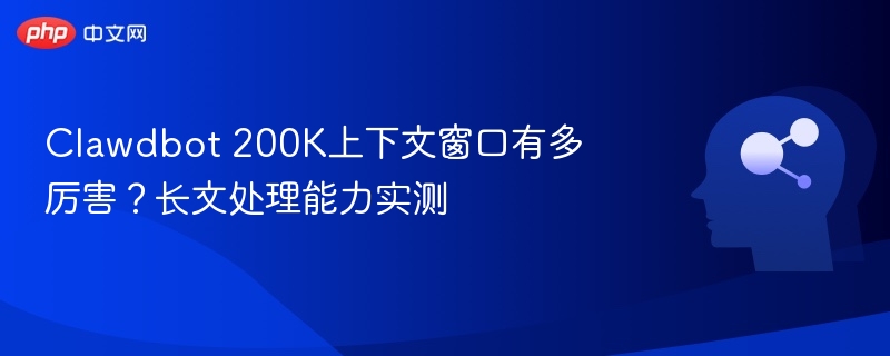 Clawdbot 200K上下文窗口有多厉害？长文处理能力实测