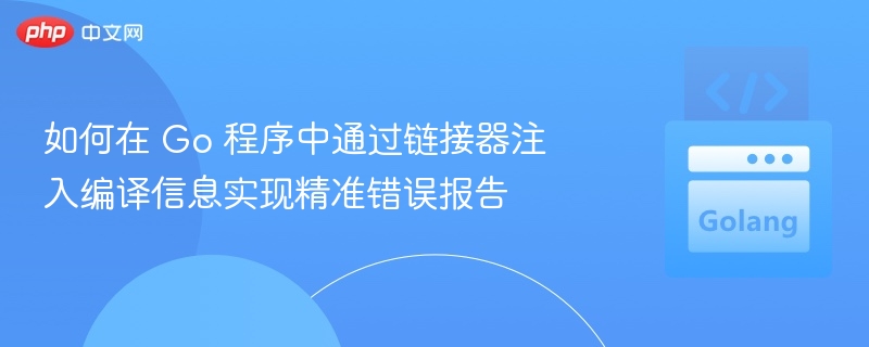如何在 Go 程序中通过链接器注入编译信息实现精准错误报告
