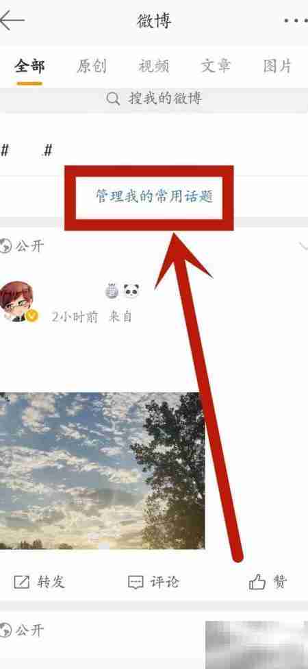 微博隐藏主页话题词方法
