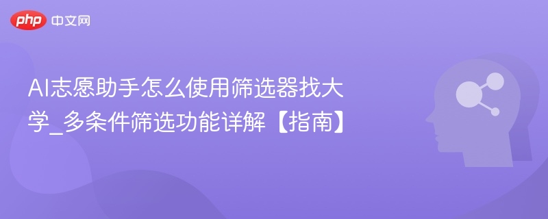 AI志愿助手怎么使用筛选器找大学_多条件筛选功能详解【指南】